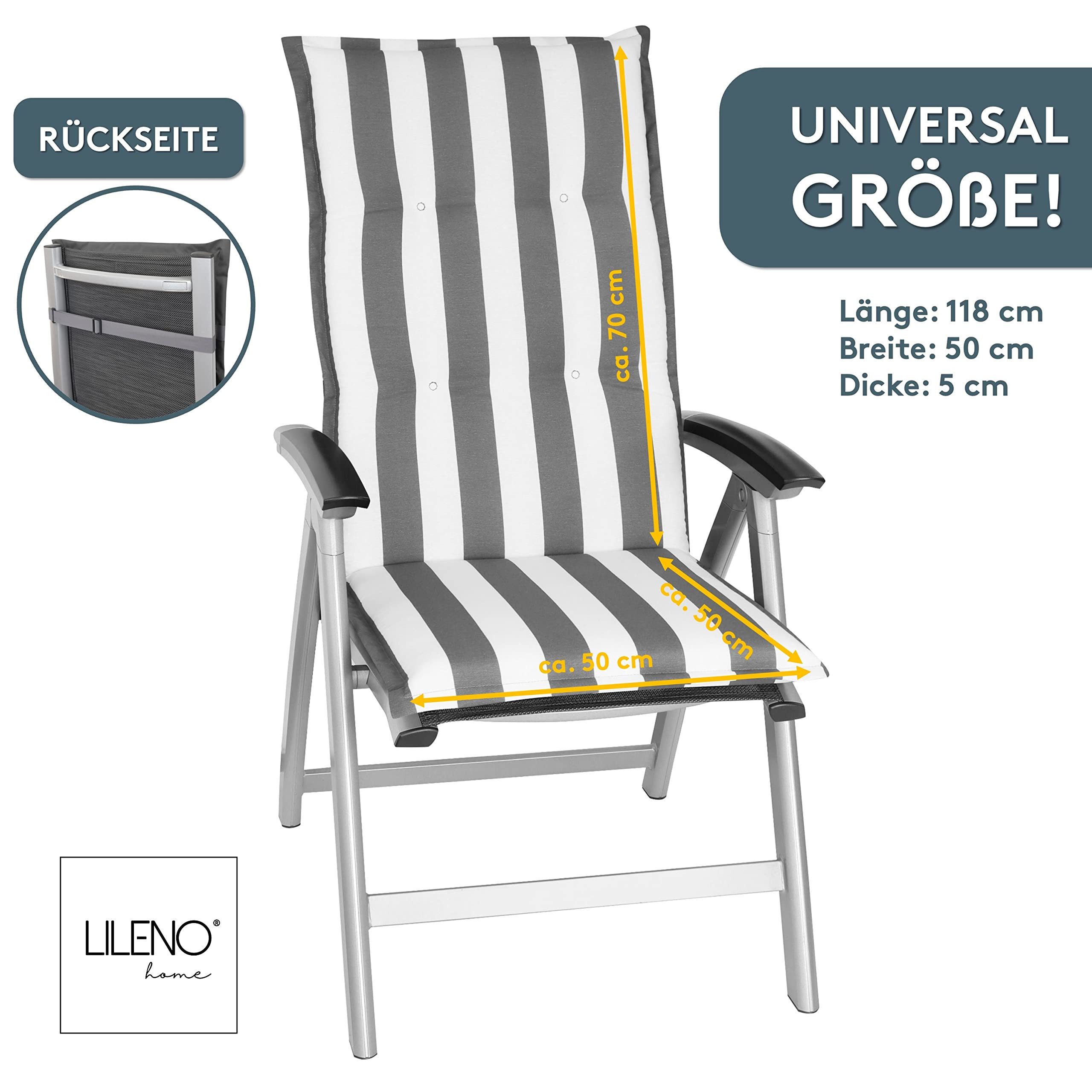 LILENO HOME Hochlehnerauflage Gartenstuhl Auflage, bequeme günstig online kaufen