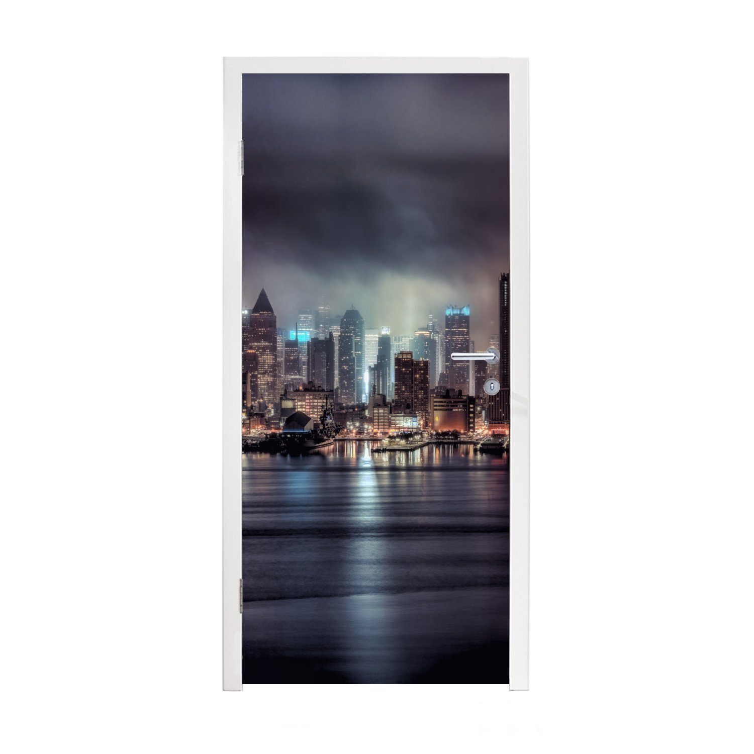 MuchoWow Türtapete New York - Amerika - Skyline, Matt, bedruckt, (1 St), Fototapete für Tür, Türaufkleber, 75x205 cm
