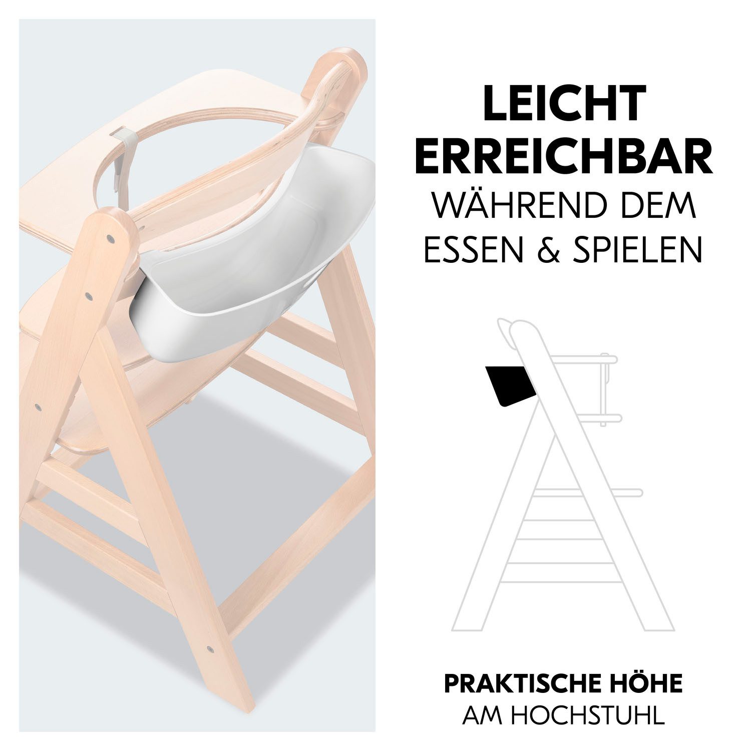 Hauck Aufbewahrungsbox Highchair Box S, Disney Pooh White, für Hochstühle