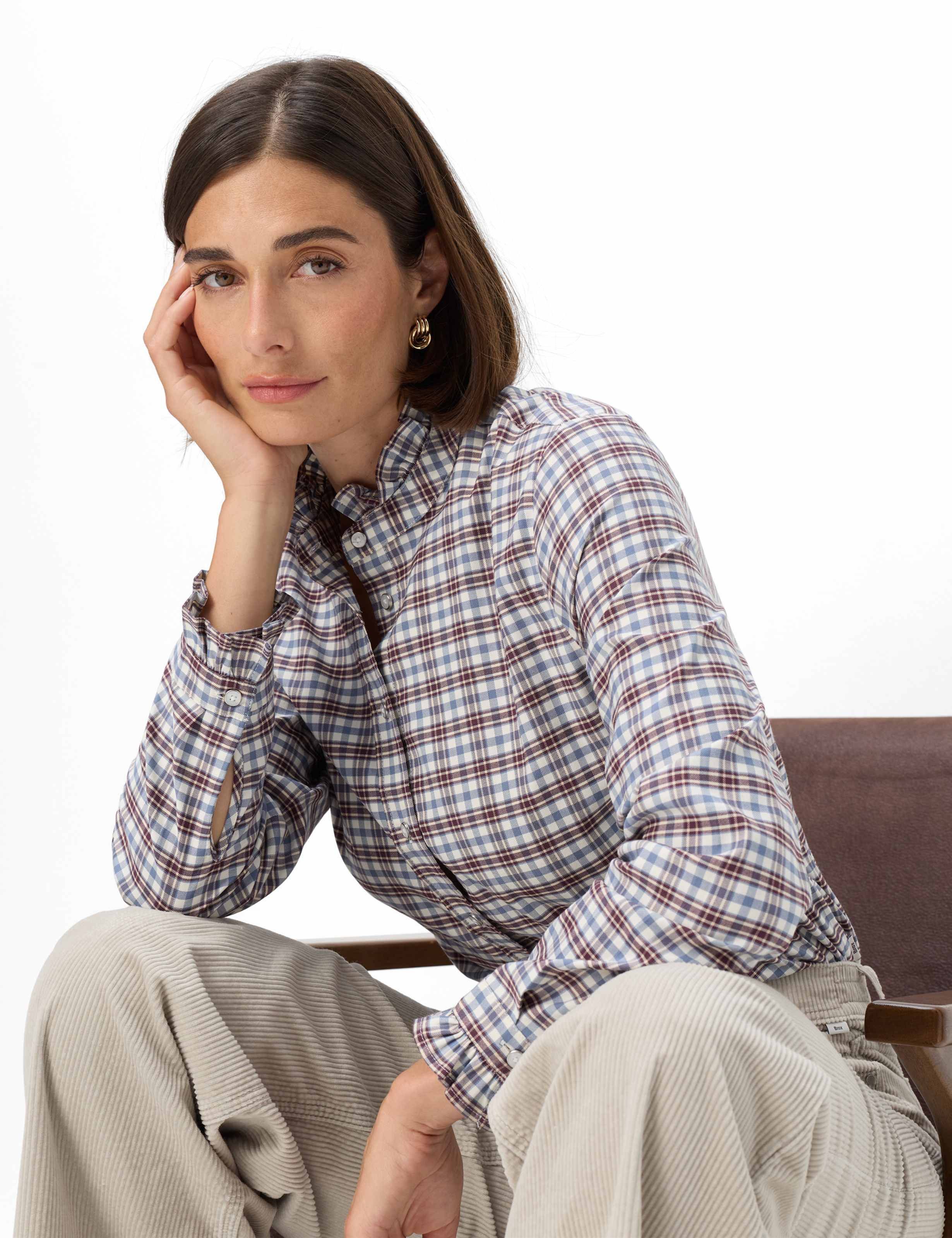 Brax Klassische Bluse Style VICTORIA Flanell: Bluse im Baumwollmix