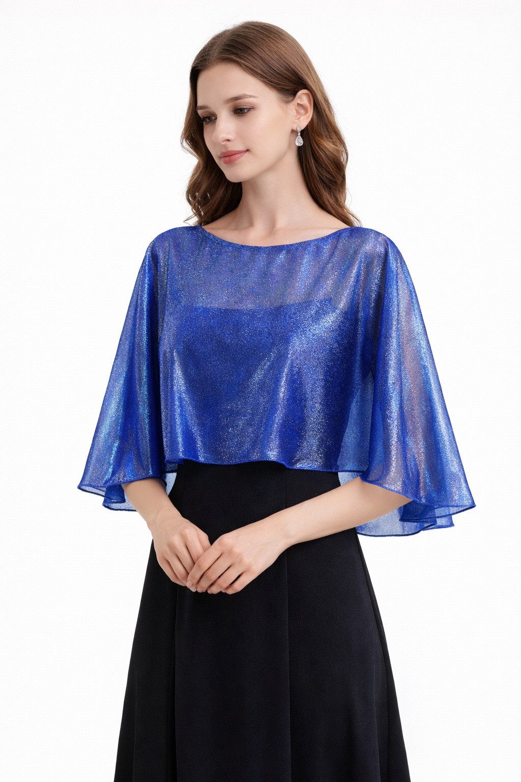 Bwecuy Bolero Damen Cape Schals für Hochzeitskleider Elegantes Bankett Capelets für Abendkleid Hochzeit Braut Brautjungfern Cape