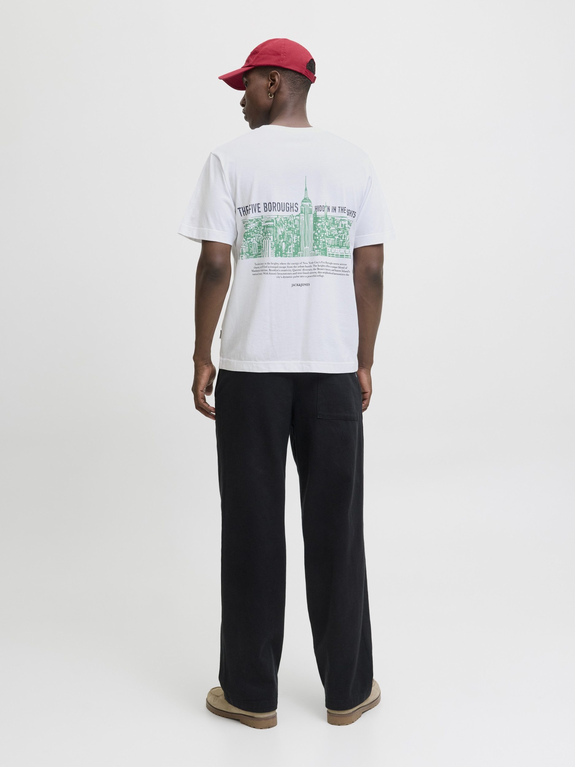 Jack & Jones T-Shirt JORYORK BACK TEE SS CREW NECK, Bright White