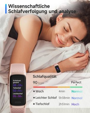 TOOBUR Schlafqualität analysieren Smartwatch (1,05 Zoll, Android, iOS), mit Pulsmesser Schlaftracker Uhr 14Sportmodi Sportuhr Ip68 Wasserdicht