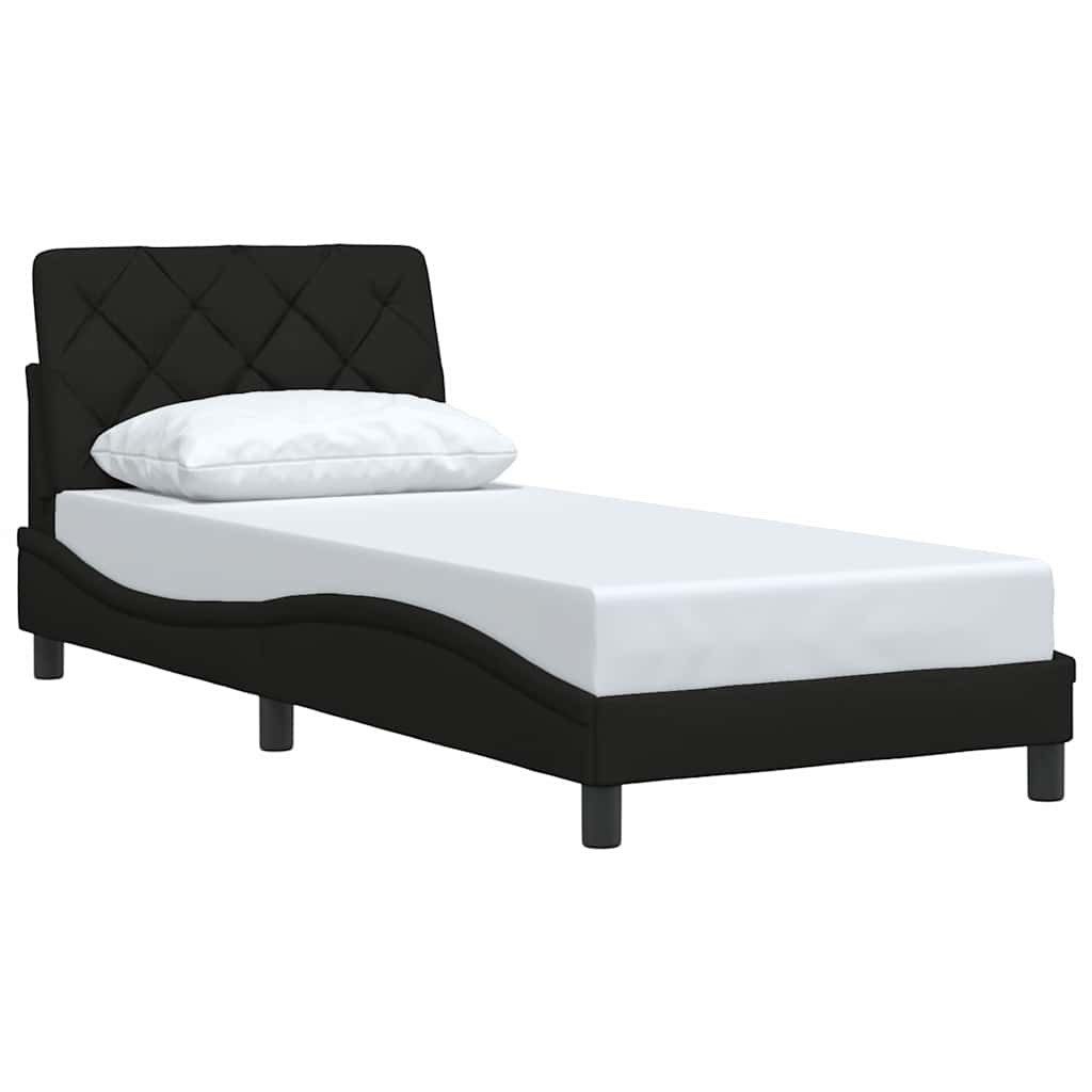 vidaXL Bett Bettgestell ohne Matratze Schwarz 90x200 cm Stoff