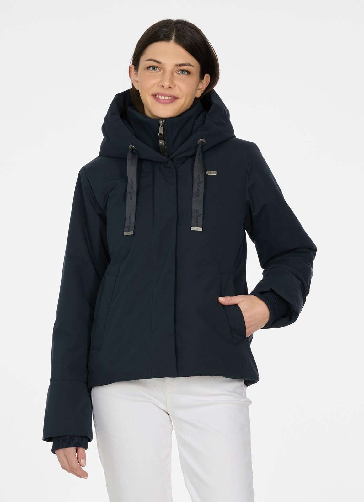 Ragwear Funktionsjacke NATTANA wasserabweisend, mit Kapuze und Stehkragen im 2in1 Look