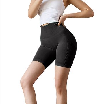 CALIYO Sweatshorts Kurze Sporthose Damen Leggings Hohe Taille Push Up Yoga Shorts Fitness Training Laufshorts Yogahose