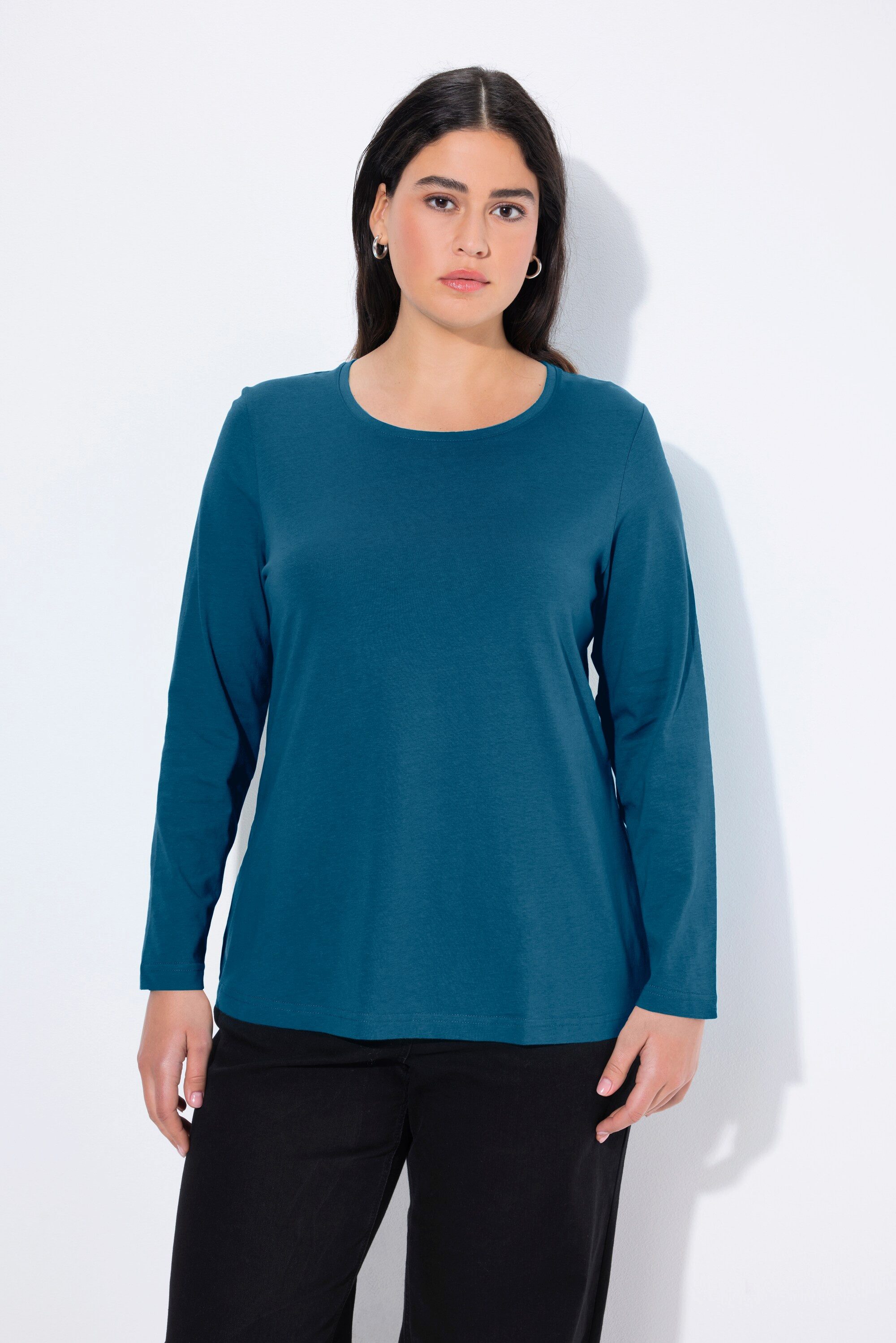 Ulla Popken T-Shirt Shirt Slim Rundhalsausschnitt günstig online kaufen