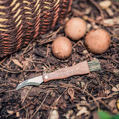 Flanacom Taschenmesser »Pilzmesser aus Edelstahl mit Bürste und Lineal«, Klappmesser für Outdoor und Camping, rostfrei