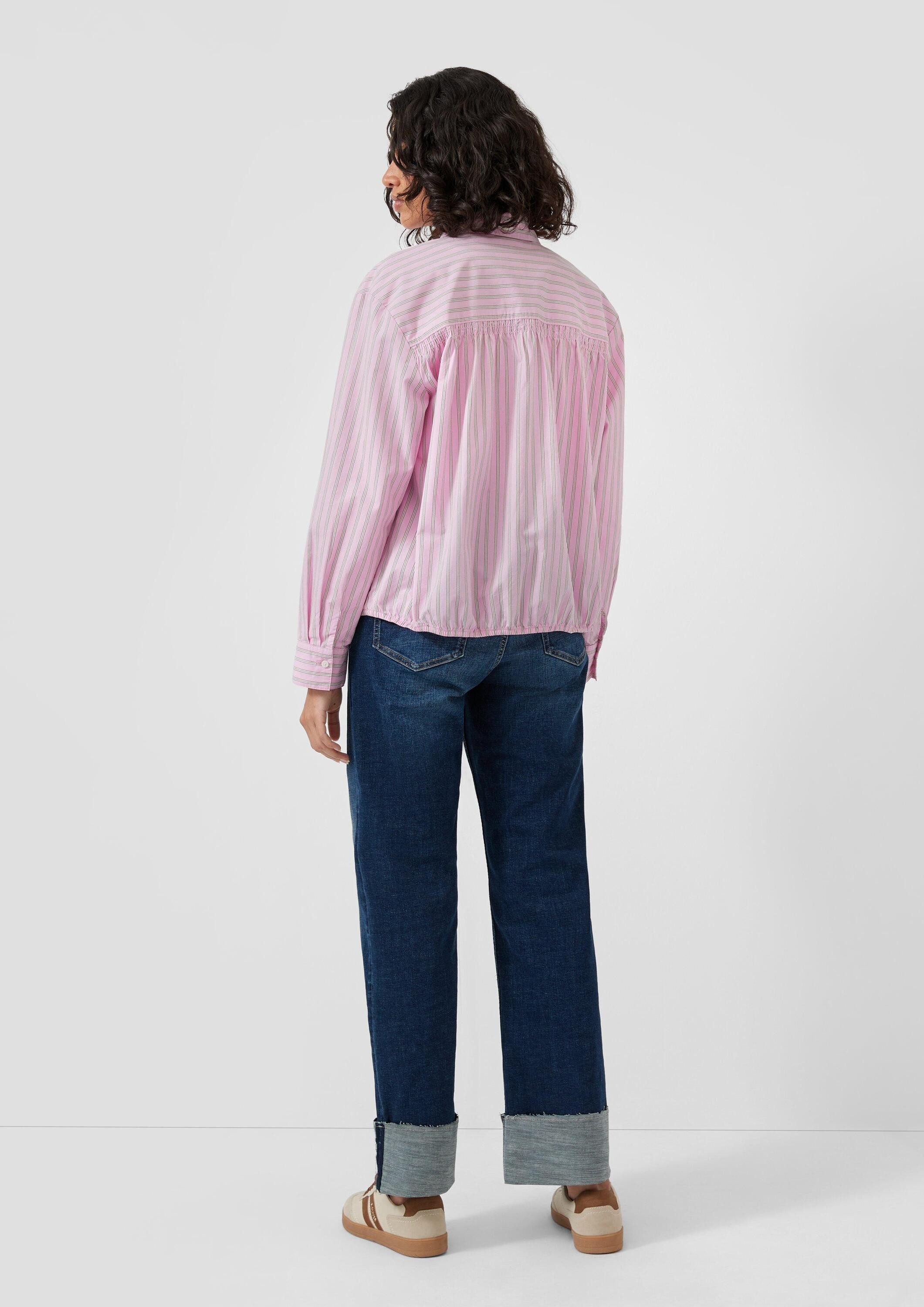 s.Oliver Langarmbluse Bluse Baumwoll-Bluse mit Rücken-Detail