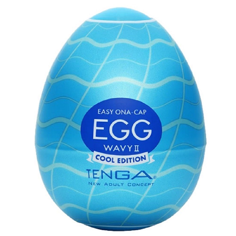 EGG), mit & Masturbator 1-tlg., Einmal-Masturbator II Cool (Tenga Wavy Tenga Kühl-Effekt Wellen-Struktur und