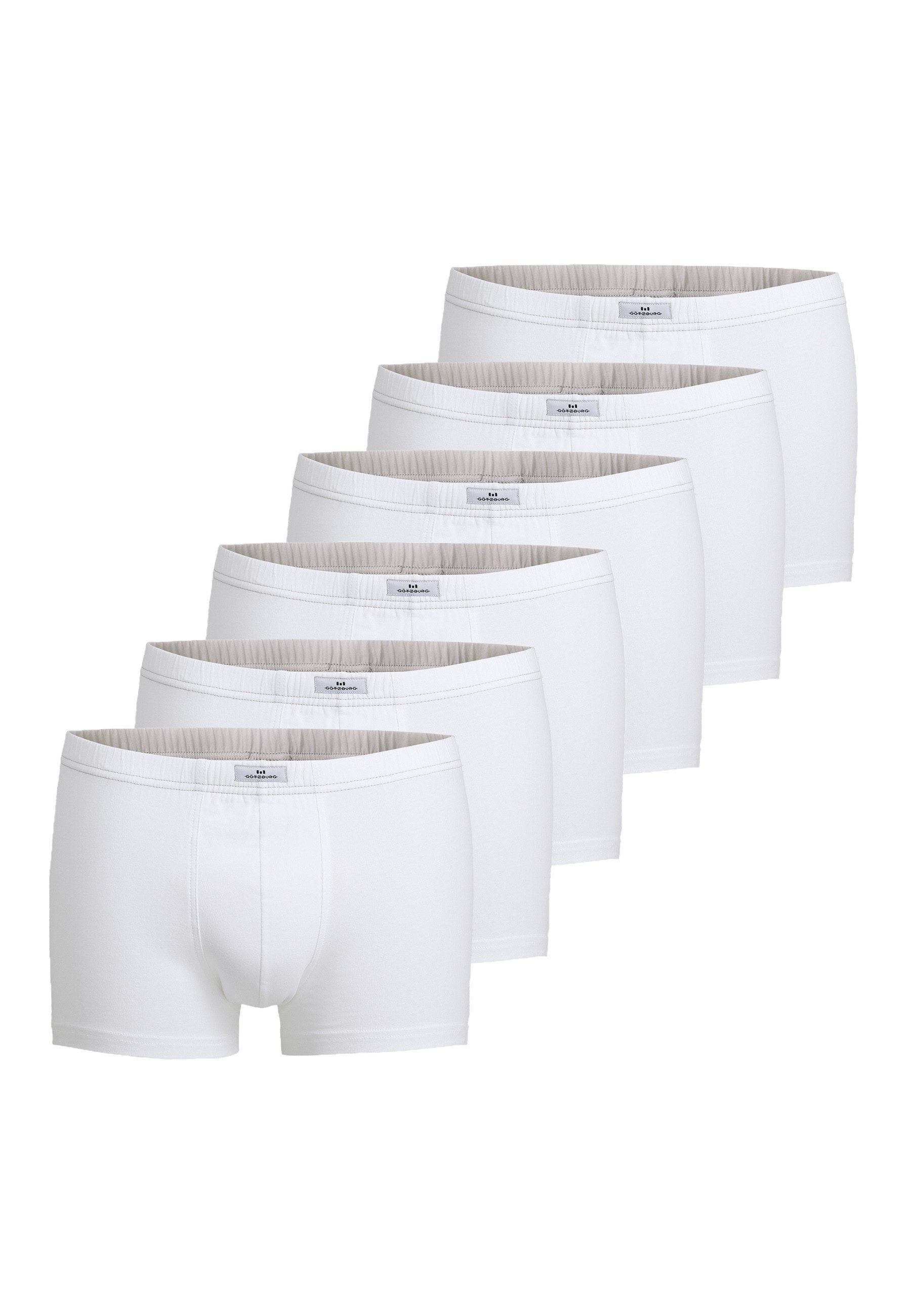 GÖTZBURG Boxershorts GÖTZBURG Herren Pants weiß uni 6er Pack (6-St) günstig online kaufen
