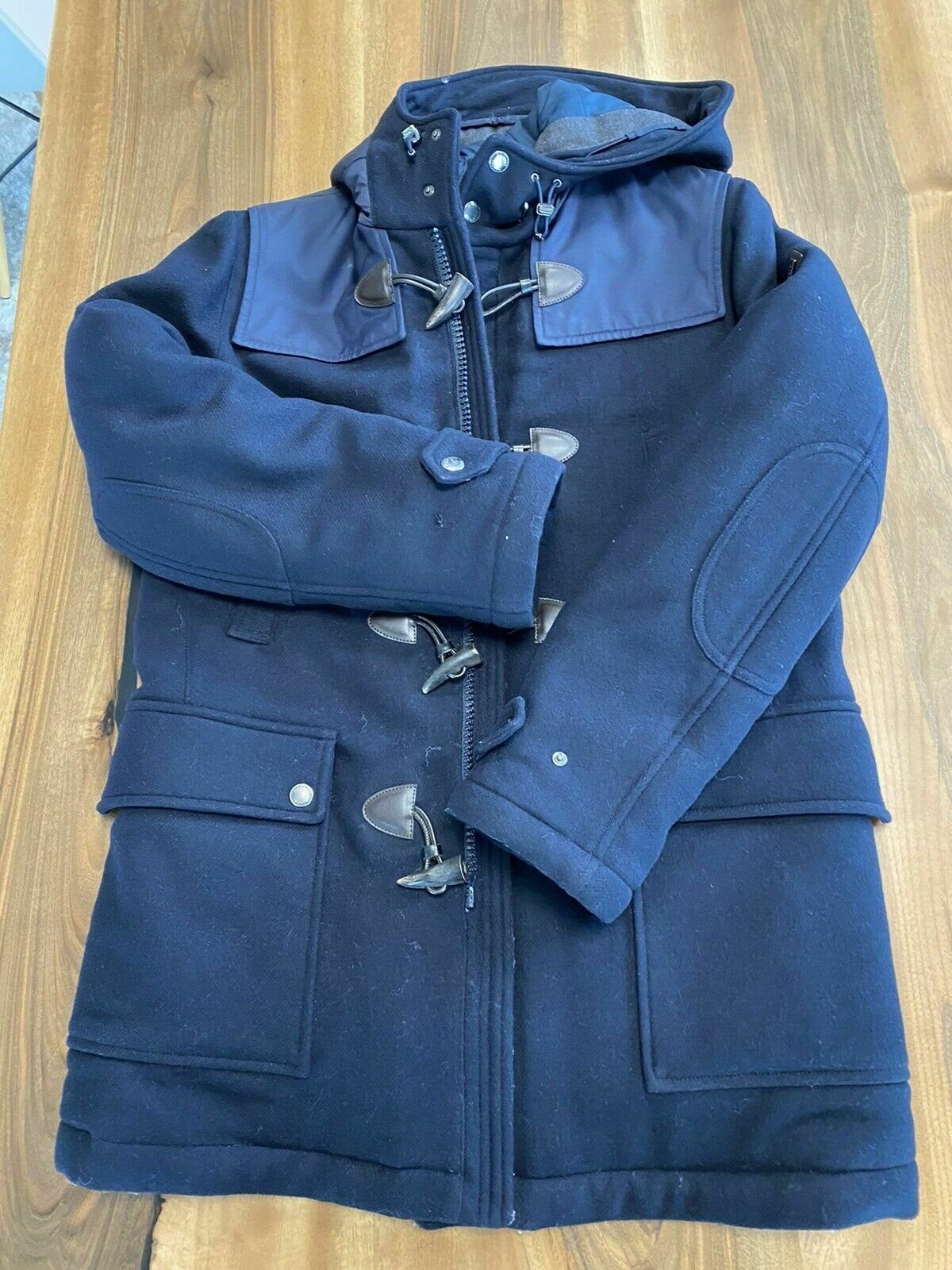 Hackett London Winterjacke Hackett London Iconic Wolle Dufflecoat Duffle Coat Hooded Jacke Jacket