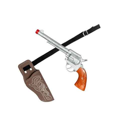 Boland Kostüm Western Revolver mit Holster, Spielzeugpistole mit Gürtel und Halfter im Westernlook