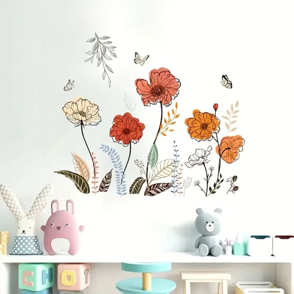 Montegoni Wandsticker Boho Wandsticker Blumen & Schmetterlinge Selbstkleben günstig online kaufen