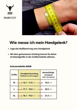 ISARRIDER Armband Lederarmband Herren RIDER vintage braun, Handgefertigt in Bayern
