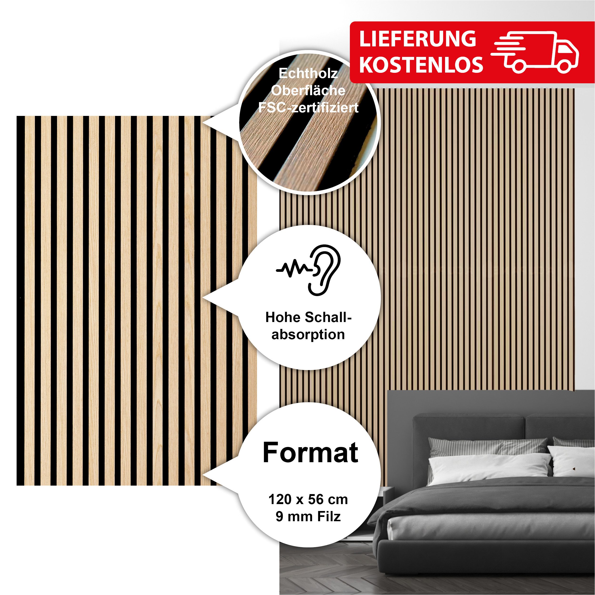 SONIDO 3D Wandpaneel Akustikpaneele mit FSC®-zertifiziertem günstig online kaufen