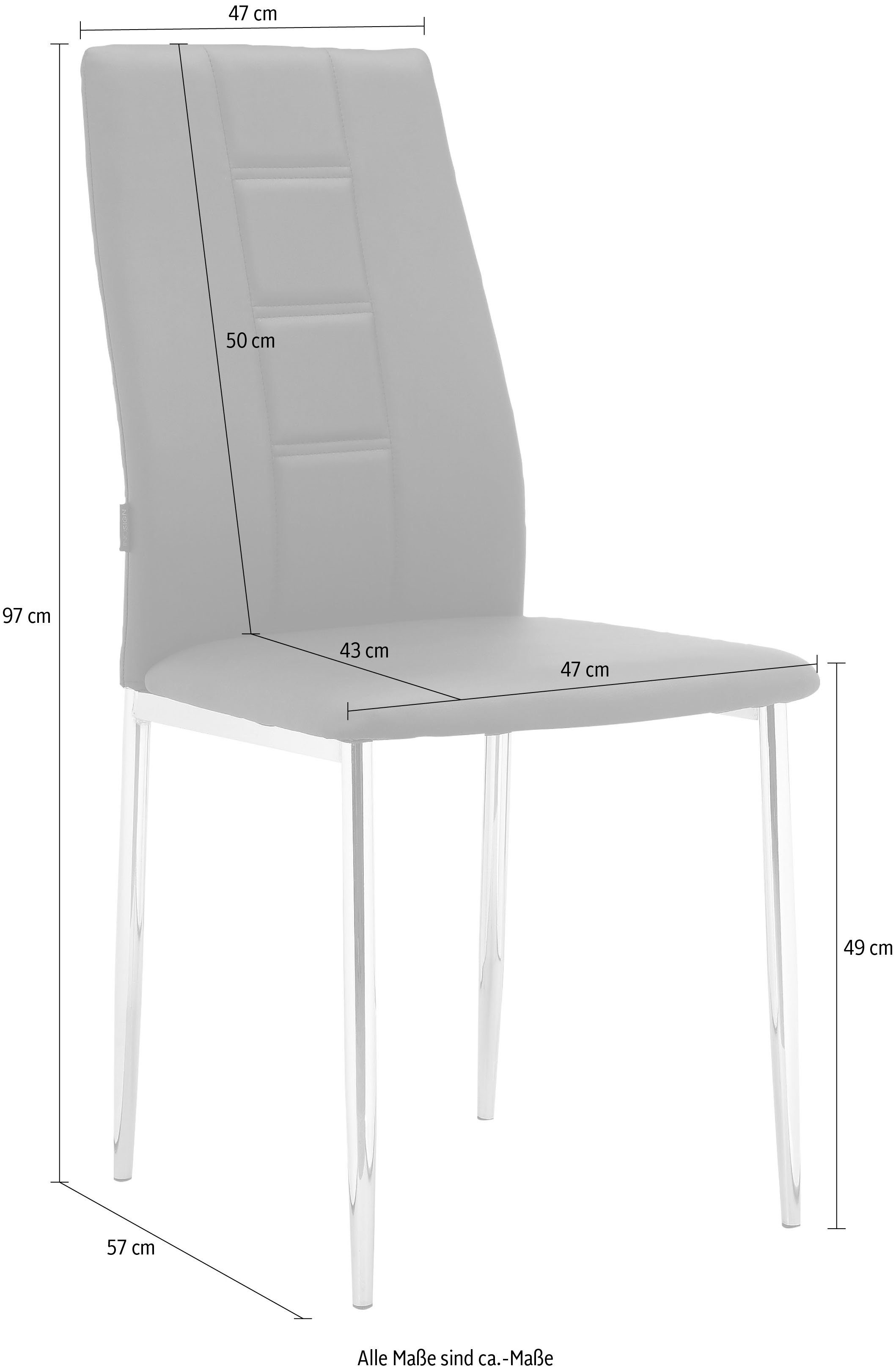 (2 Acilino Set St), im erhältlich, | gepolstert, und cm 49 mit Esszimmerstuhl grau Sitz INOSIGN 2er Sitzhöhe Rücken grau