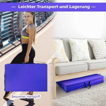 KOMFOTTEU Weichbodenmatte Yogamatte, mit Klettverschlüssen & Tragegriffen, 300x116x5 cm