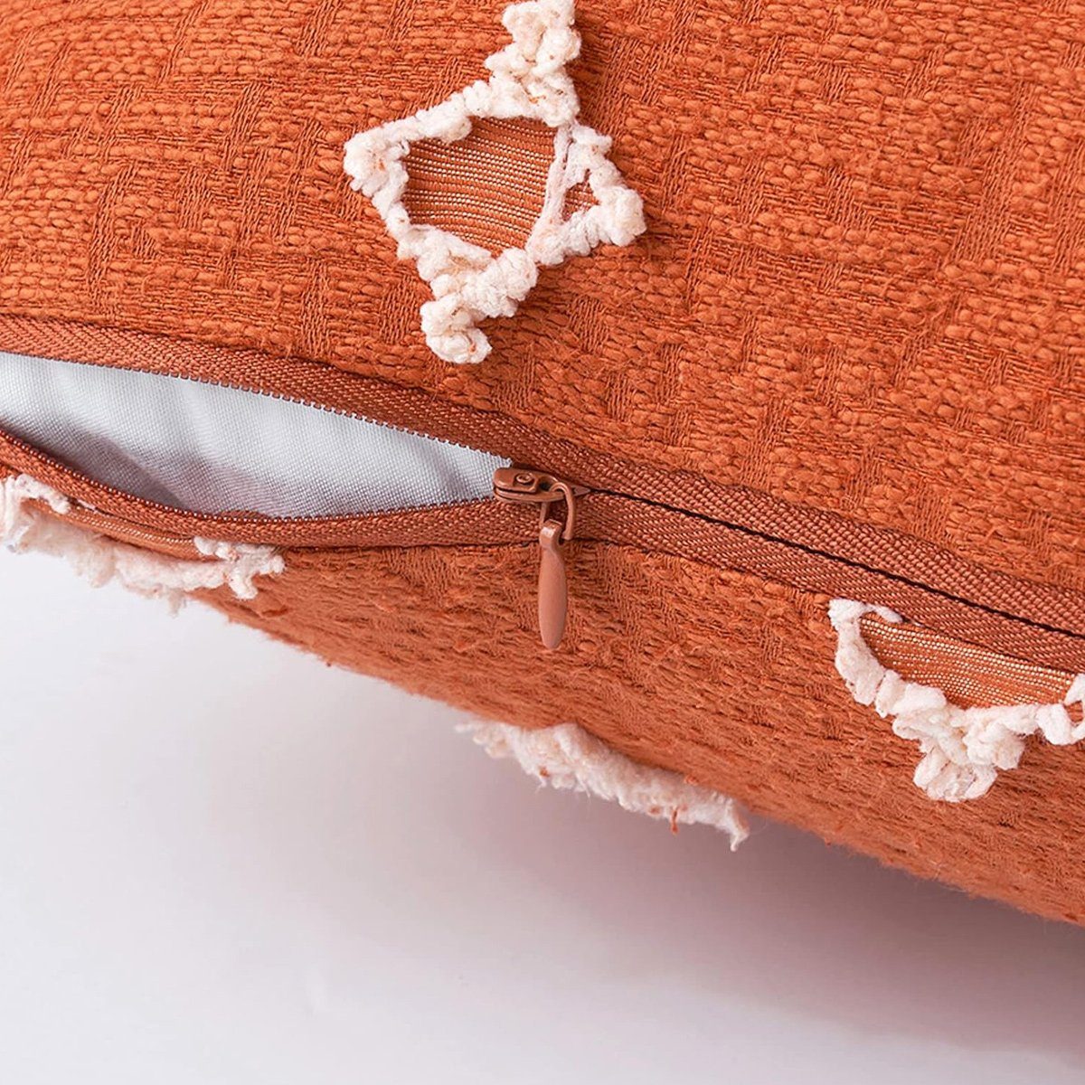 2pcs dekorative Jormftte Orange Kissenbezüge Sofa,Bett, Kissenbezüge,rhombischer Jacquard,für