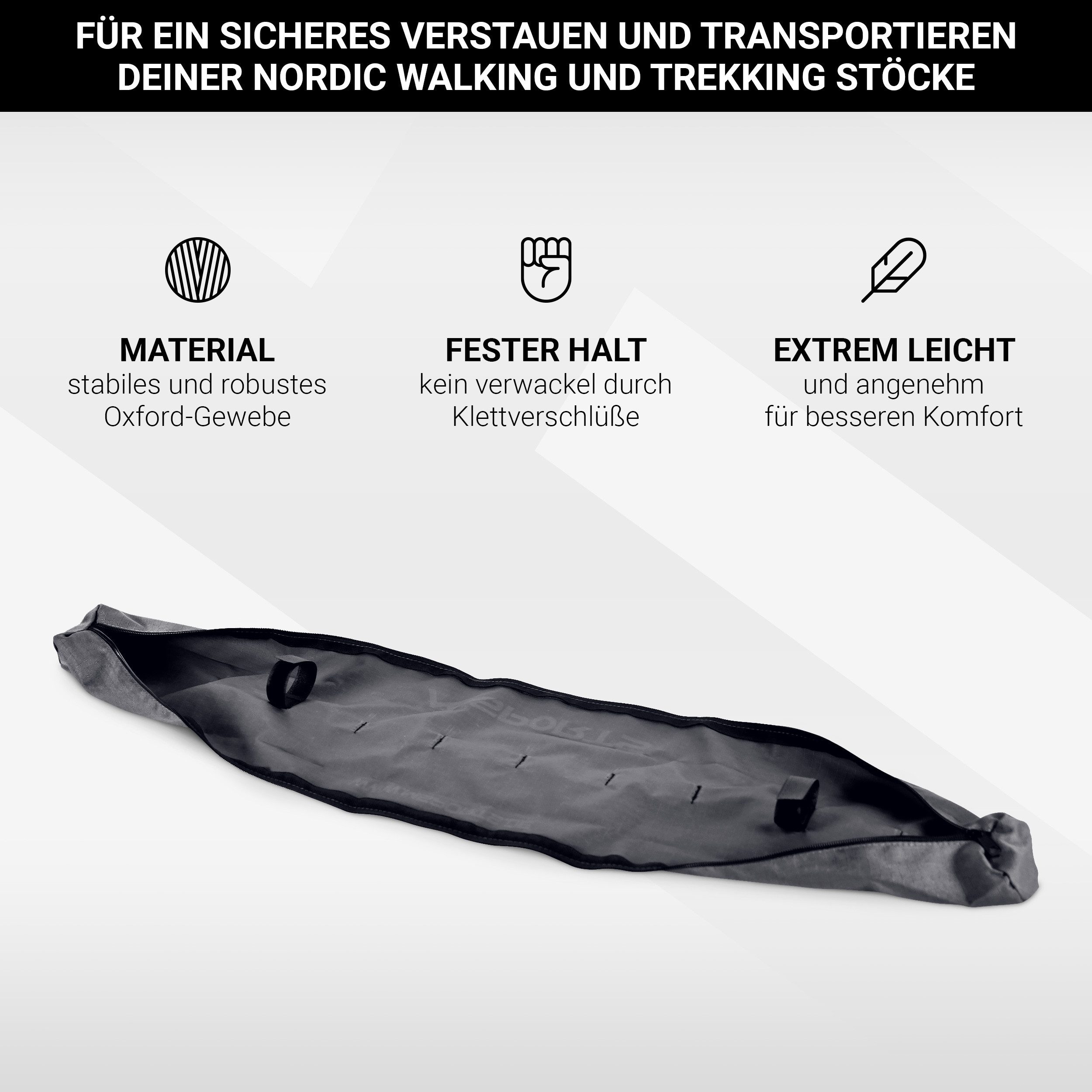 MSports® Tragetasche Nordic Walking faltbare Stocktasche - für Teleskop Stöcke
