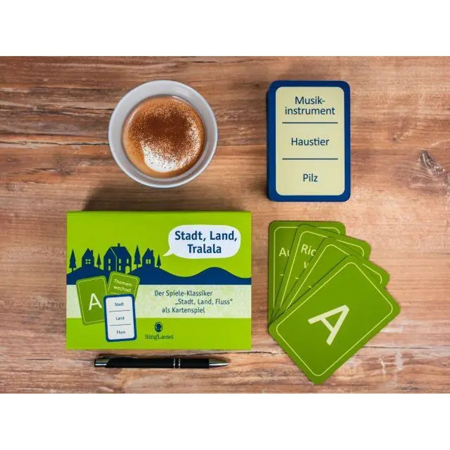 Spiel Stadt, Land, Tralala, "Stadt, Land, Fluss" als Kartenspiel