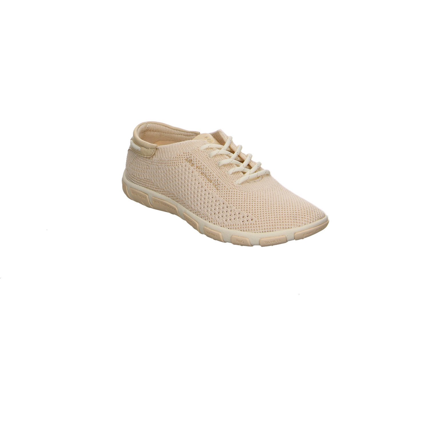 tbs Tamaris Jazaria Leinen-Stoff Schnürschuhe beige Schnürschuh