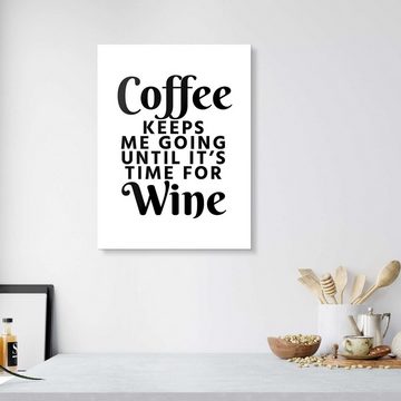 Posterlounge XXL-Wandbild Creative Angel, Coffee Keeps Me Going (weiß), Küche Illustration