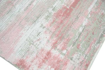 Wollteppich Designer und Moderner Teppich Wollteppich mit Fransen Creme Beige Rosa, Teppich-Traum, rechteckig, Höhe: 12 mm, Wollteppich