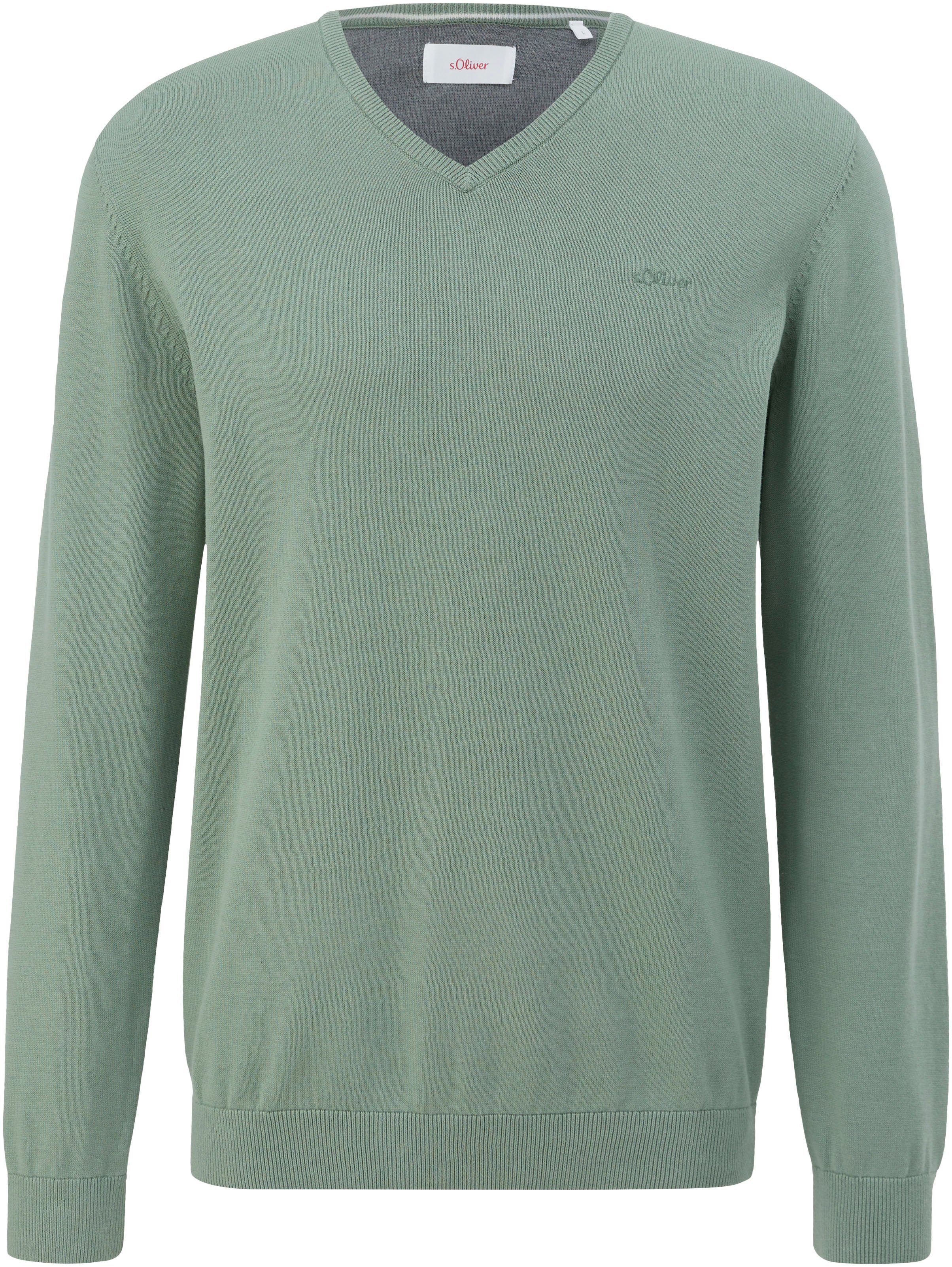 s.Oliver Strickpullover in weichem Feinstrick green