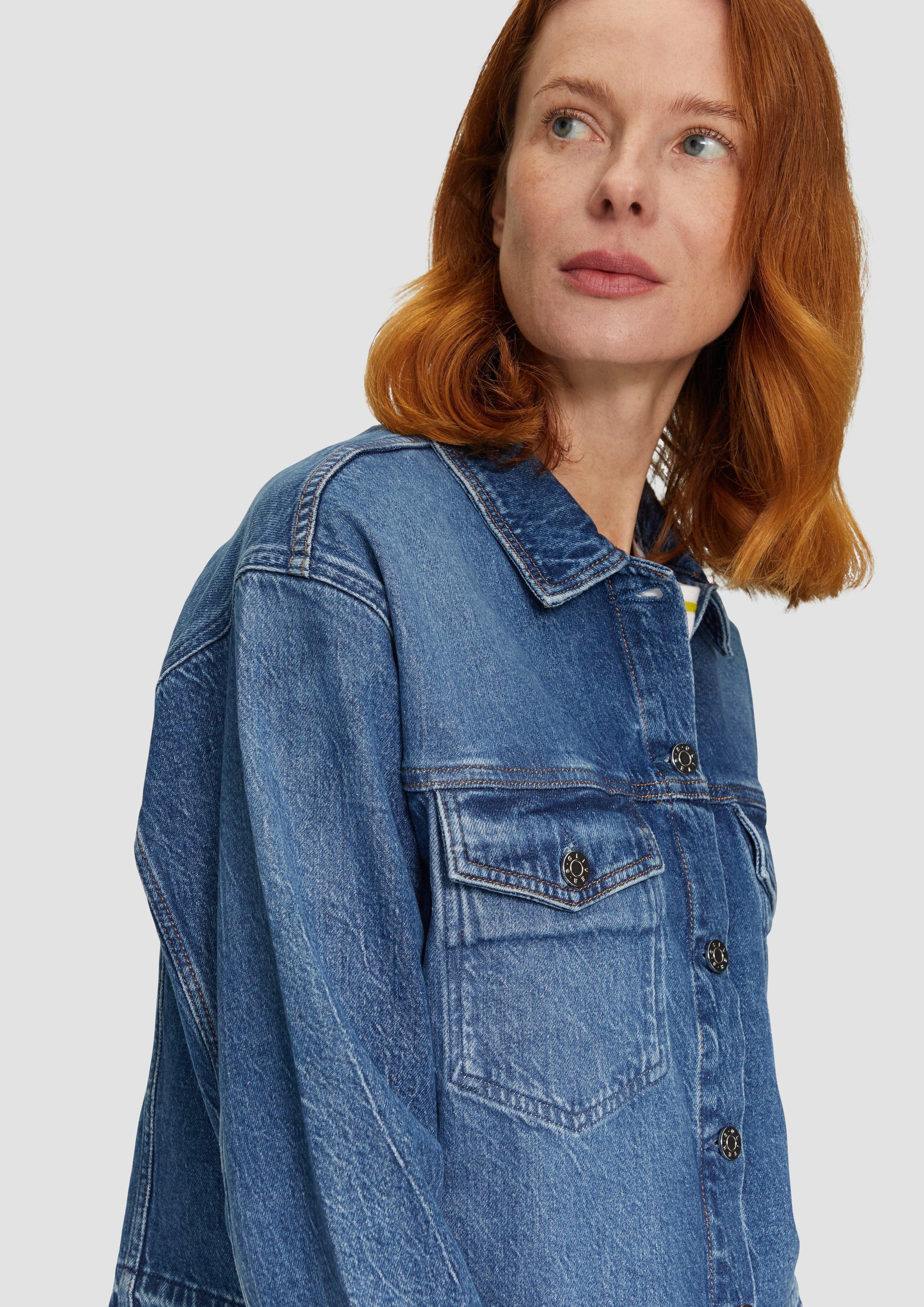 s.Oliver Funktionsjacke Oversized Jeansjacke mit offenem günstig online kaufen