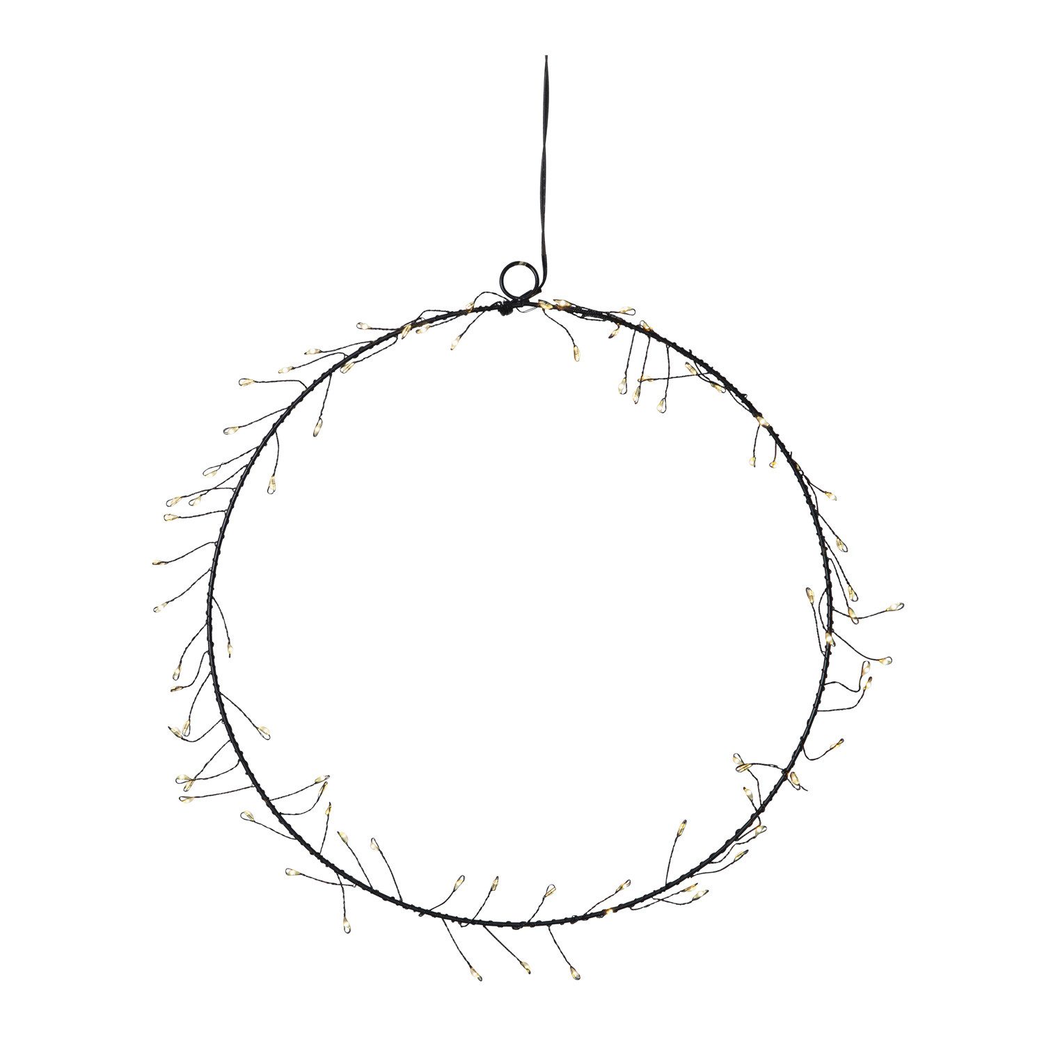MARELIDA Dekokranz LED Kranz Draht Türkranz Wandkranz Leuchtkranz 80LED D: 30cm Batterie