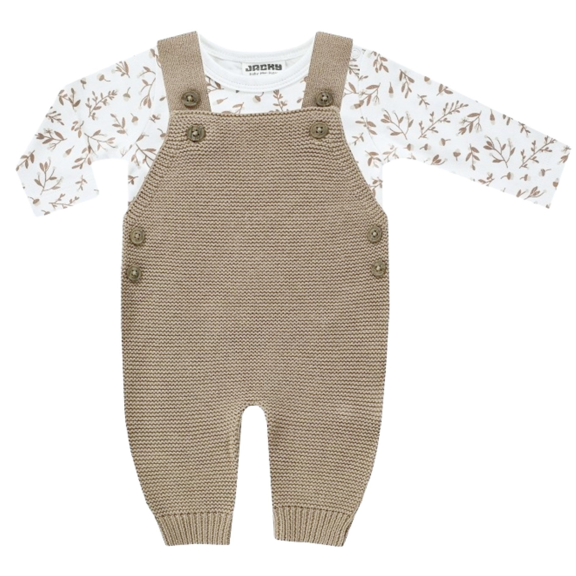 Strampler Strick Strampler Latzhosen + Langarmshirt Set