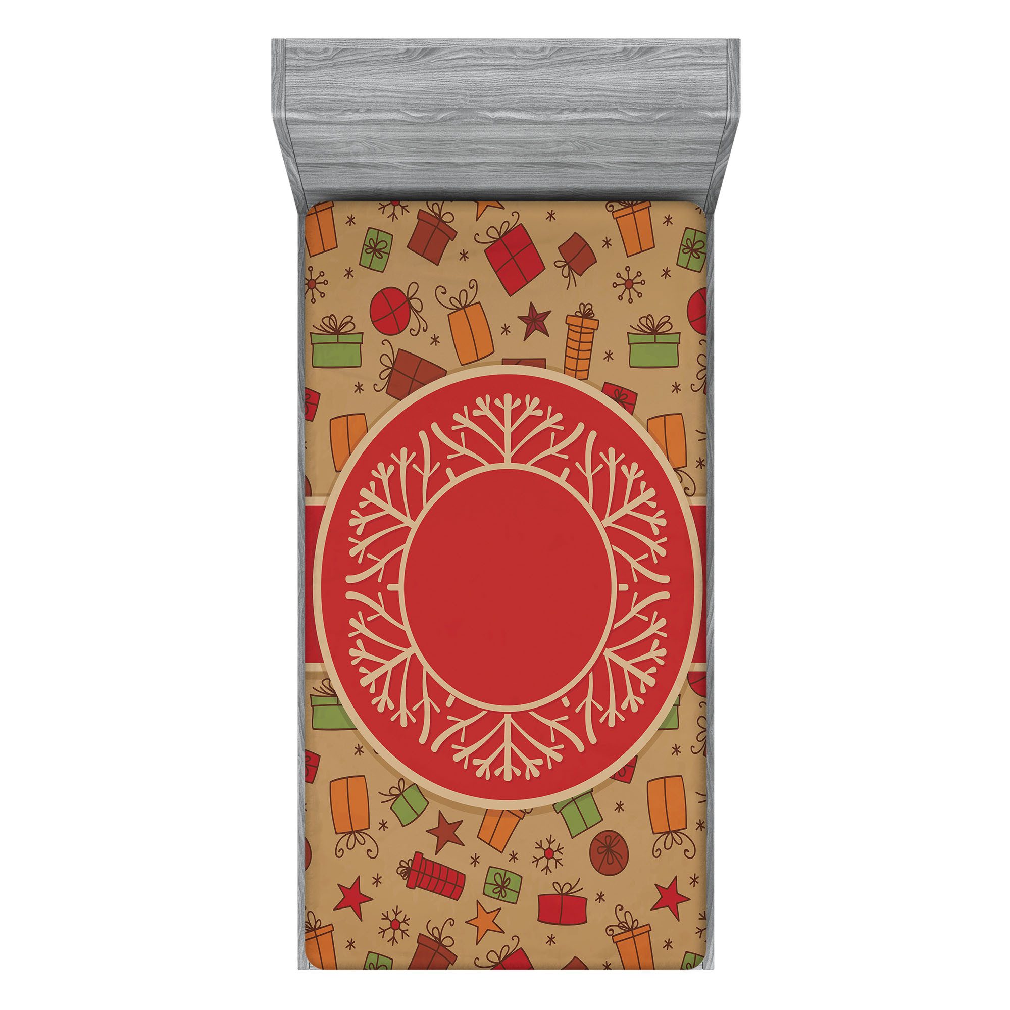 Abakuhaus Spannbettlaken Soft Dekorativer Stoff Bettwäsche Rund-um Elastischer Gummizug, Weihnachten Geschenke Schnee