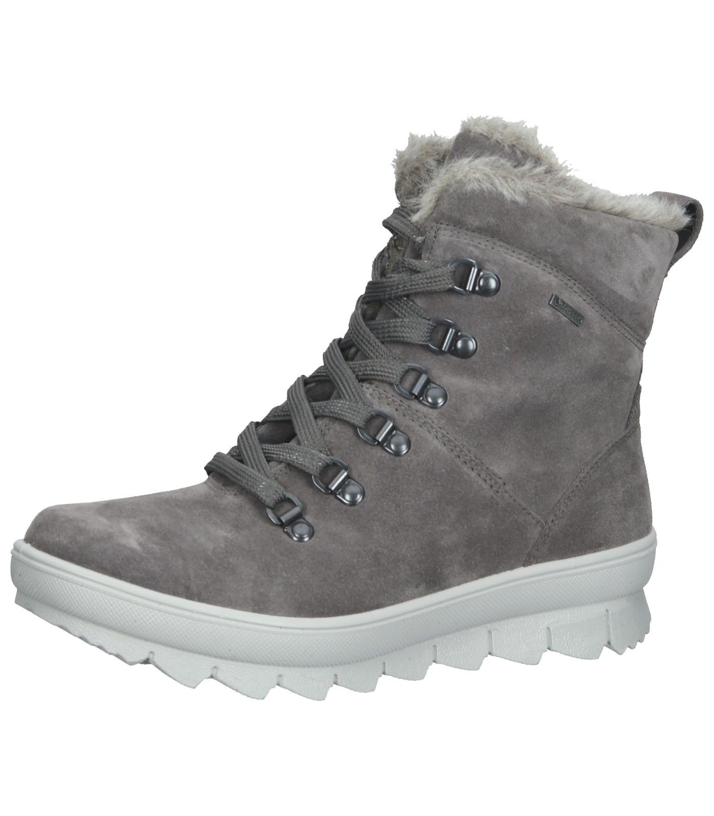 Grau Legero Stiefelette Schnürstiefelette Veloursleder