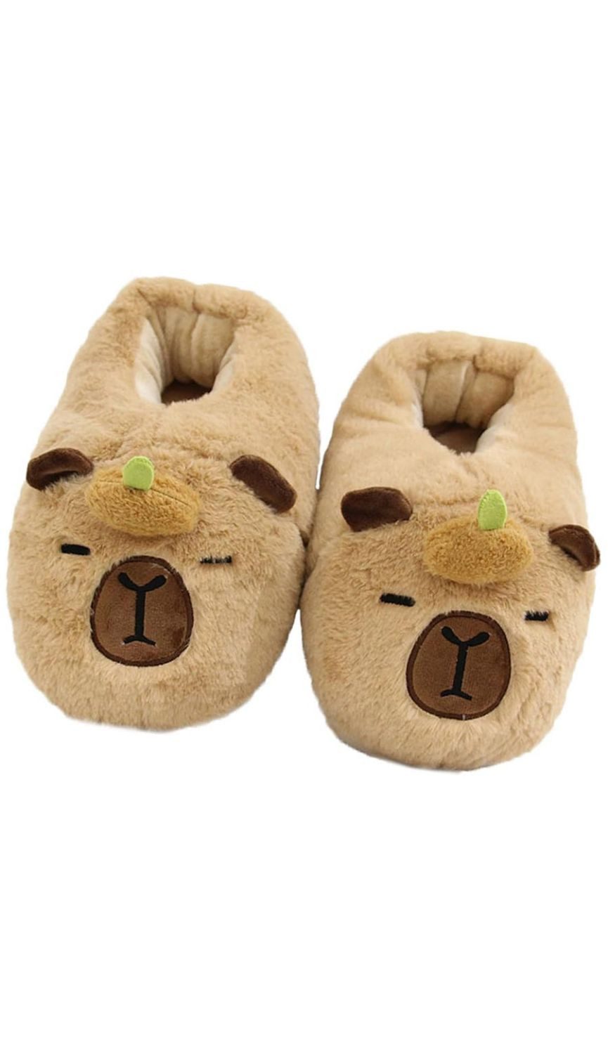Corimori super weiche Capybara Slipper Plüsch Hausschuhe (Packung, Geschenk) Kuschelige Tierpantoffeln, Lustige Slipper EU Größe 33-40