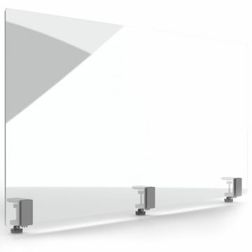 magnetoplan® Paravent Hygienewand für Theken - 120x60cm - Transparent - Acryl - Klammern (1 St)