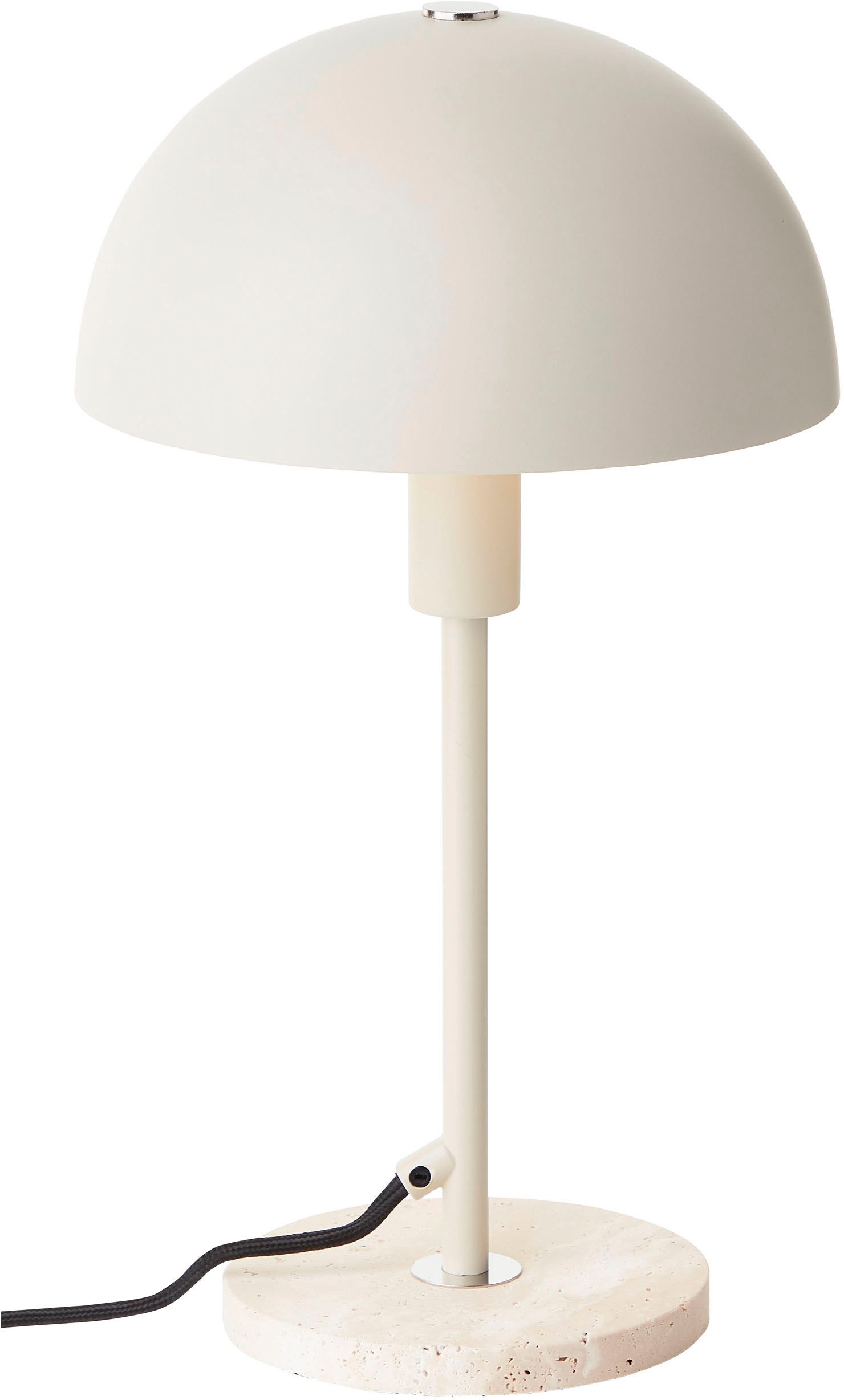 LeGer Home by Lena Gercke Tischleuchte Linnea Pilz Lampe - Travertin Steinfuß, ohne Leuchtmittel, Pilzleuchte, Tischlampe, Höhe 35,5 cm, Naturstein, Pilzlampe