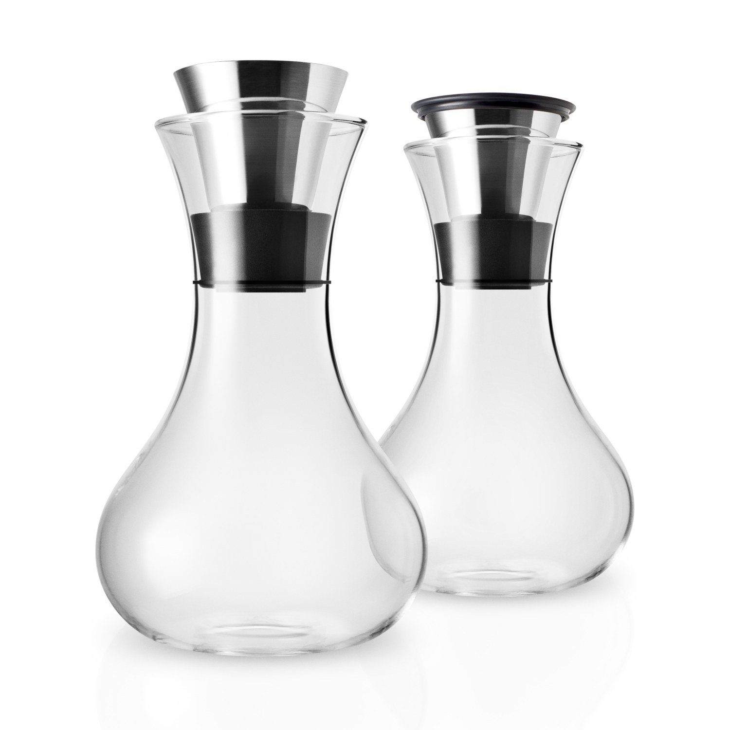 Eva Solo Milch- und Zuckerset Tropffrei, Glas, Edelstahl, Silikon