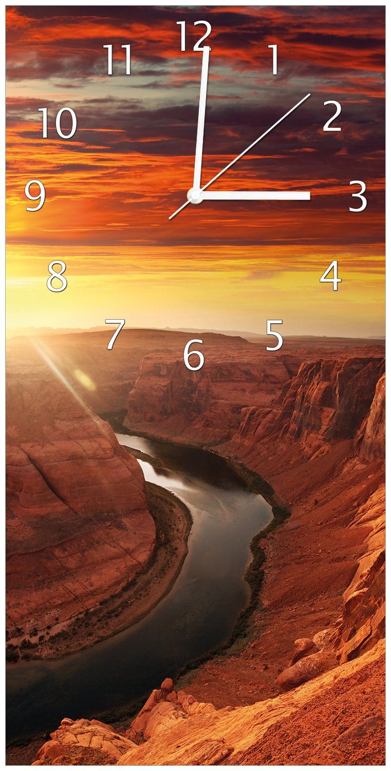 Wallario Wanduhr Grand Canyon bei Sonnenuntergang (Uhr aus Acryl)