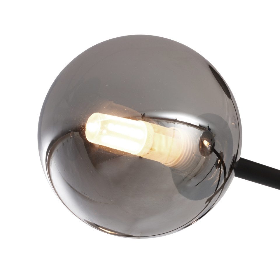 Qazqa Deckenleuchte Ryan, ohne Leuchtmittel, G9, Schwarz, Modern, Metall, 6 günstig online kaufen