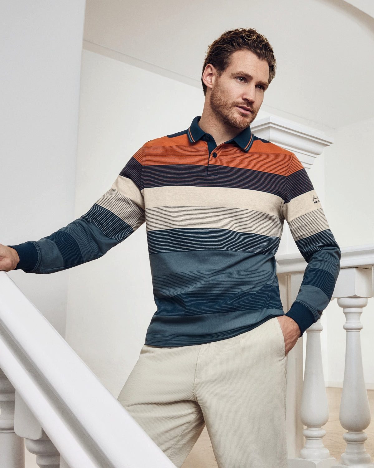 Hajo Poloshirt Rugbyshirt in Streifenmix - günstig online kaufen