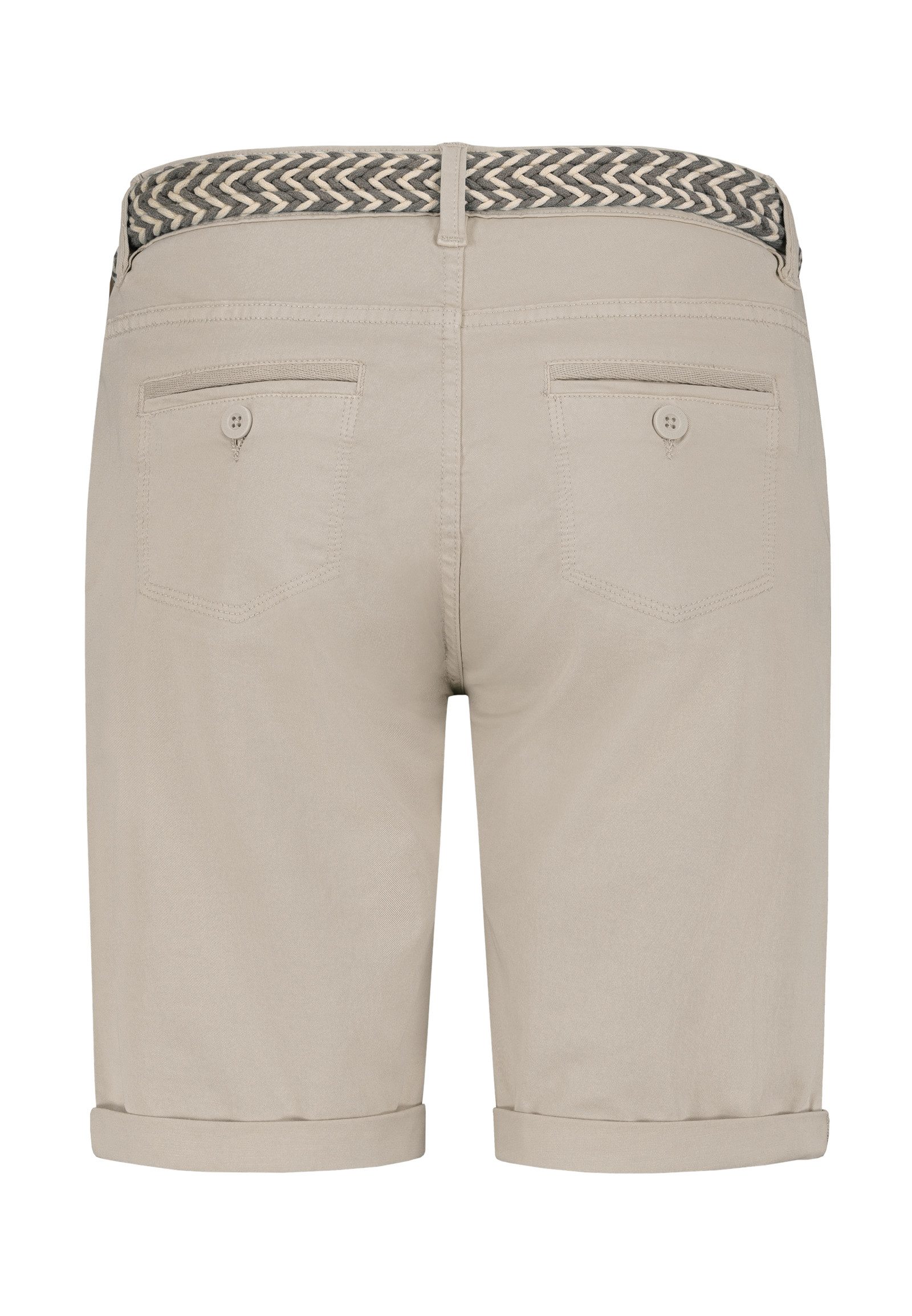 SUBLEVEL Bermudas Damen kurze Stoffhose mit buntem Flechtgürtel Sommerhose, kurze Chinohose, Shorts mit Gürtel