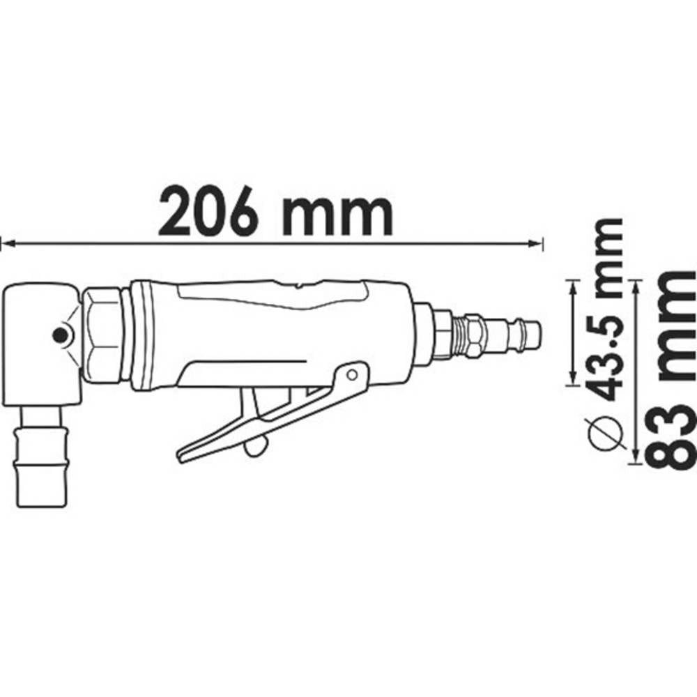 VIGOR Druckluft-Stabschleifer Stabschleifer, abgewinkelt