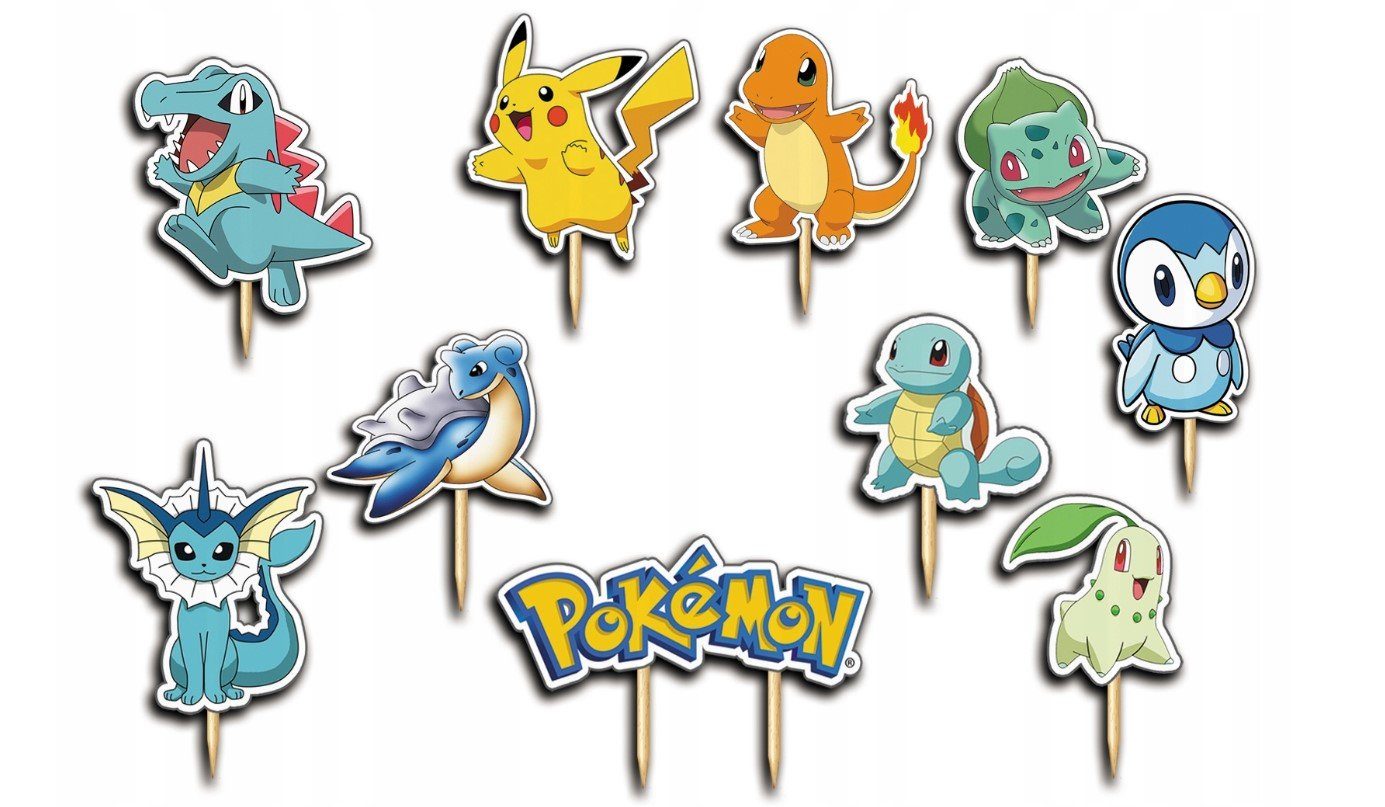 Festivalartikel Tortenstecker Pokemon Topper Set 10 Stk Geburstag Torten Deko Kuchen Junge
