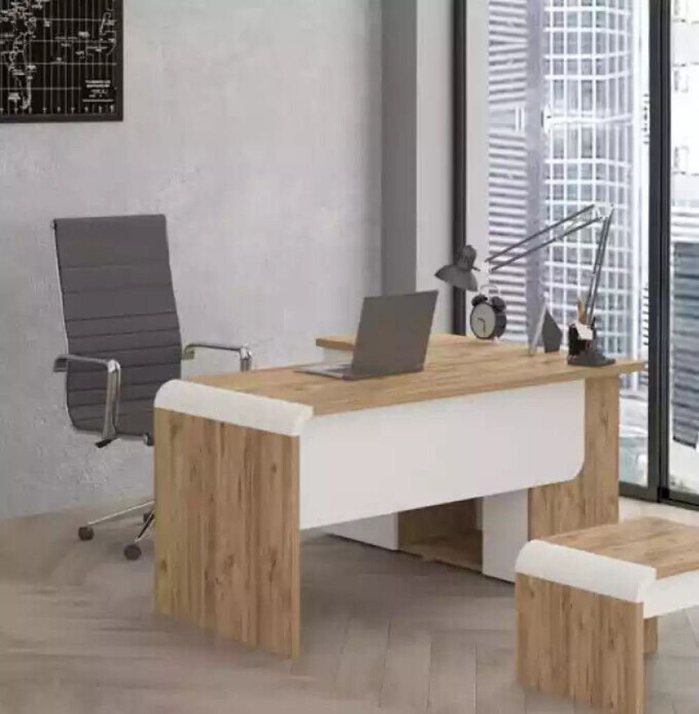 JVmoebel Eckschreibtisch Brauner Eckschreibtisch Büromöbel Design Schreibtisch Chefschreibtisch (1-St), Made in Europa