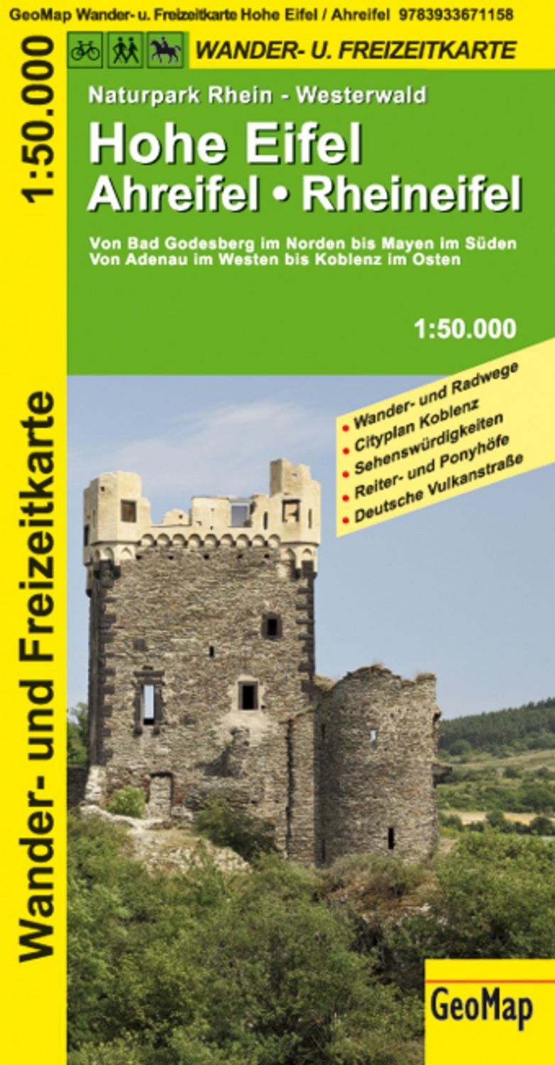 Hohe Eifel, Ahreifel, Rheineifel Wander- und Freizeitkarte / GeoMap