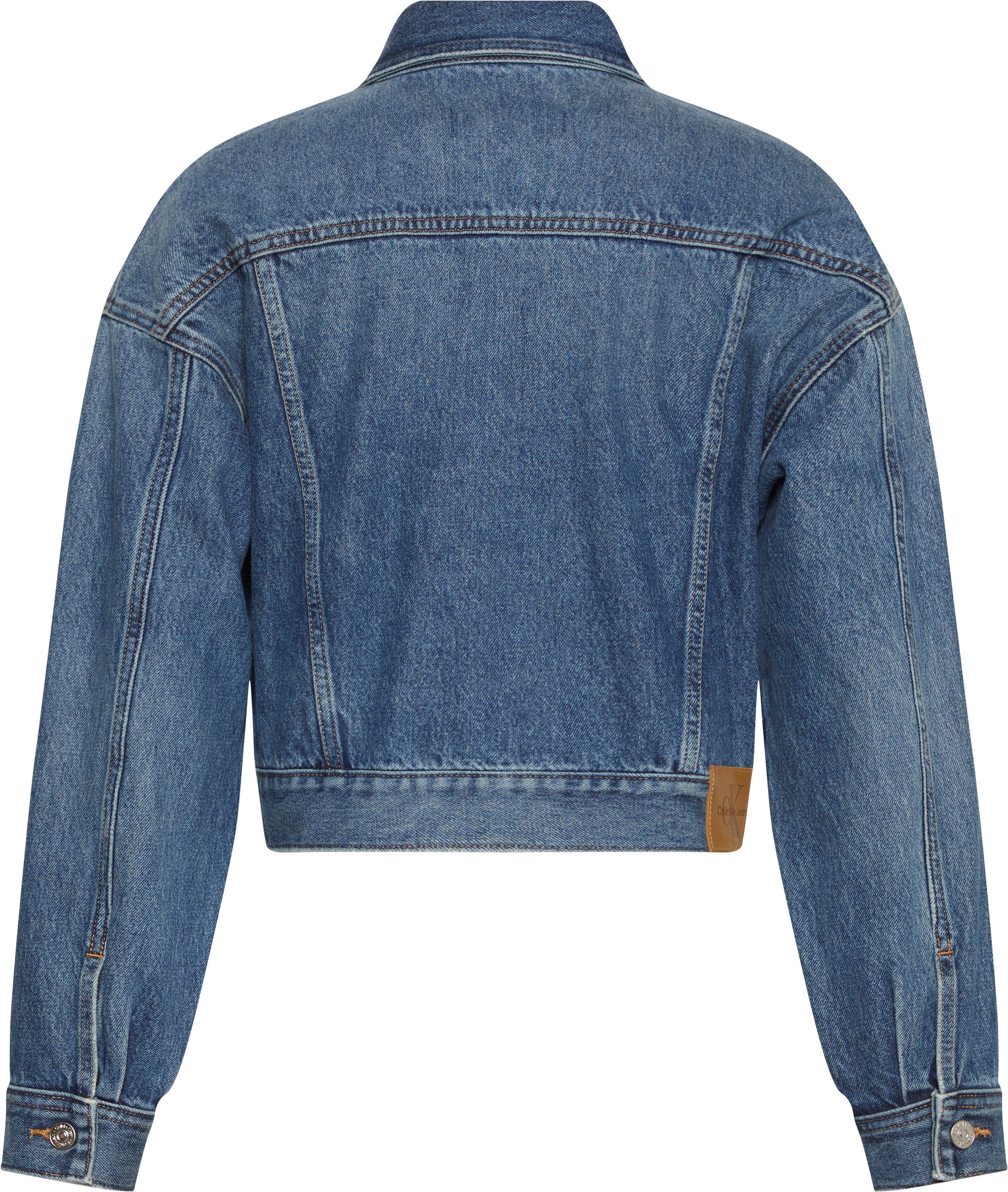Calvin Klein Jeans Jeansjacke DENIM CROPPED JACKET Mit Rndhalsausschnitt, regular fit – Bild 4 von 5