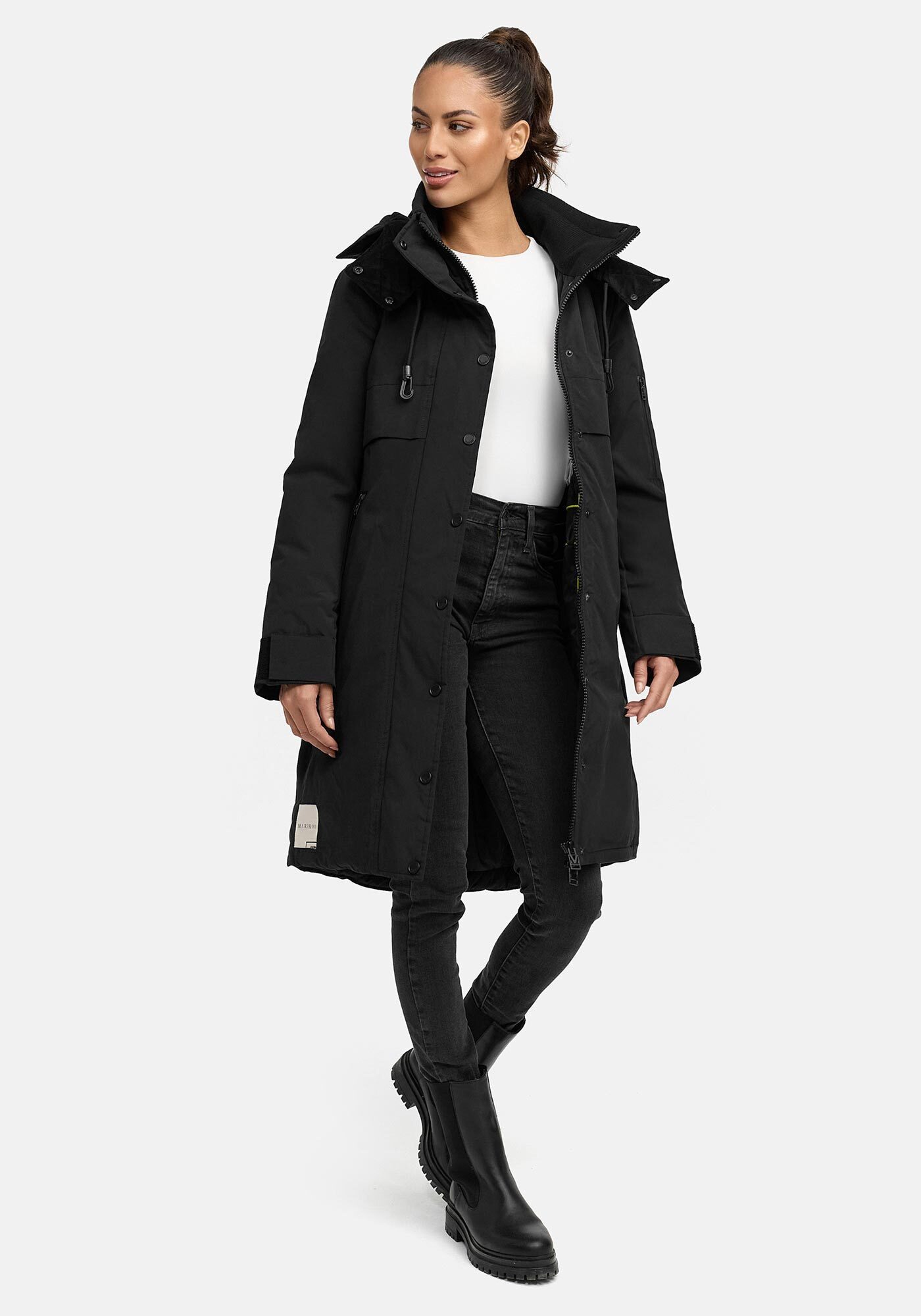 Marikoo Winterjacke Anoukaa langer Parka mit abnehmbarer Kapuze