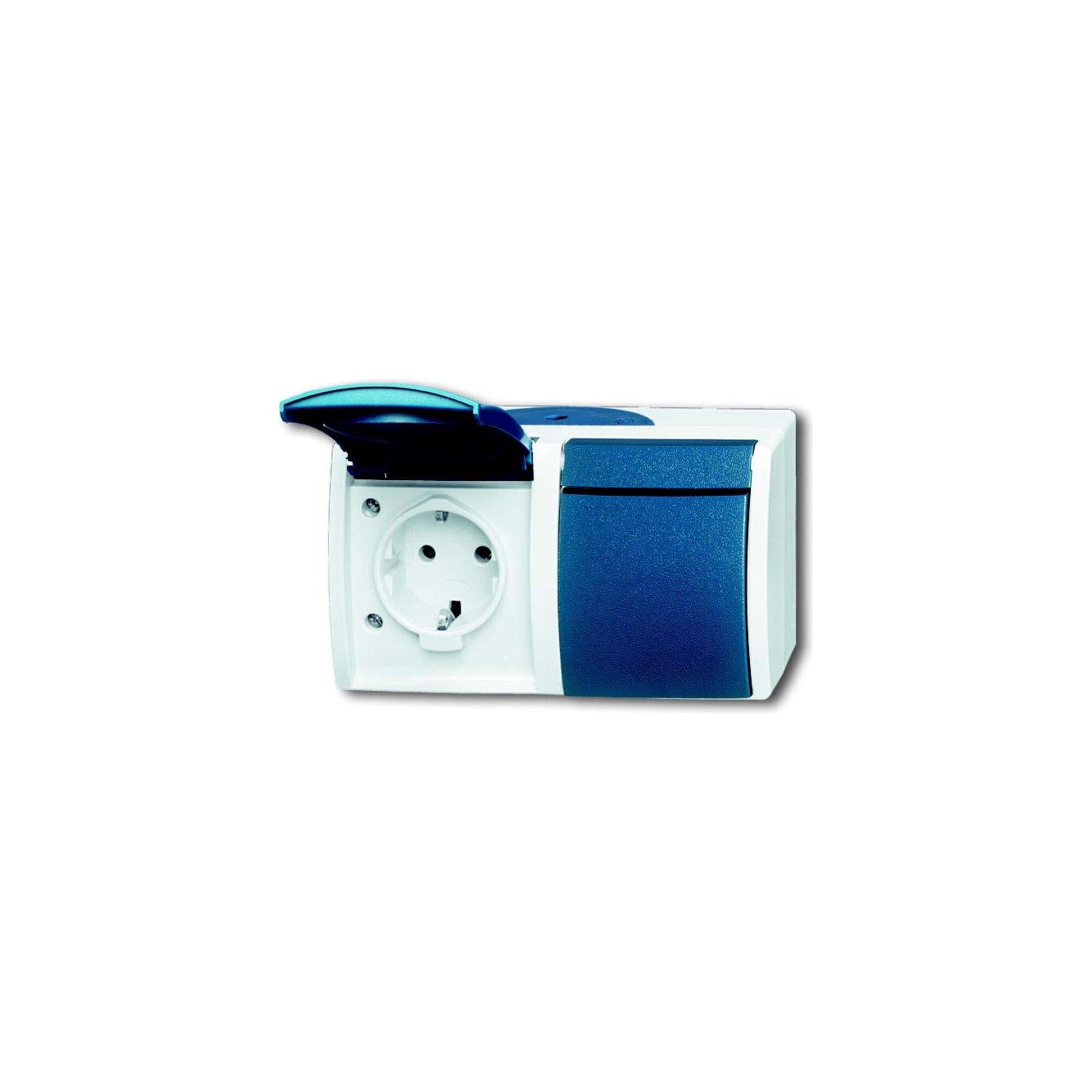 Busch-Jaeger Steckdose Busch-Jaeger Schuko-Steckdose 2f.gr/bgn waagerecht 20/2 EW-53
