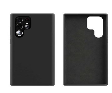 OLi Handyhülle Schwarz Silikon Hülle Case Kompatibel mit Samsung Galaxy S22 Ultra 6.8 Zoll, Stoßfeste Silikon